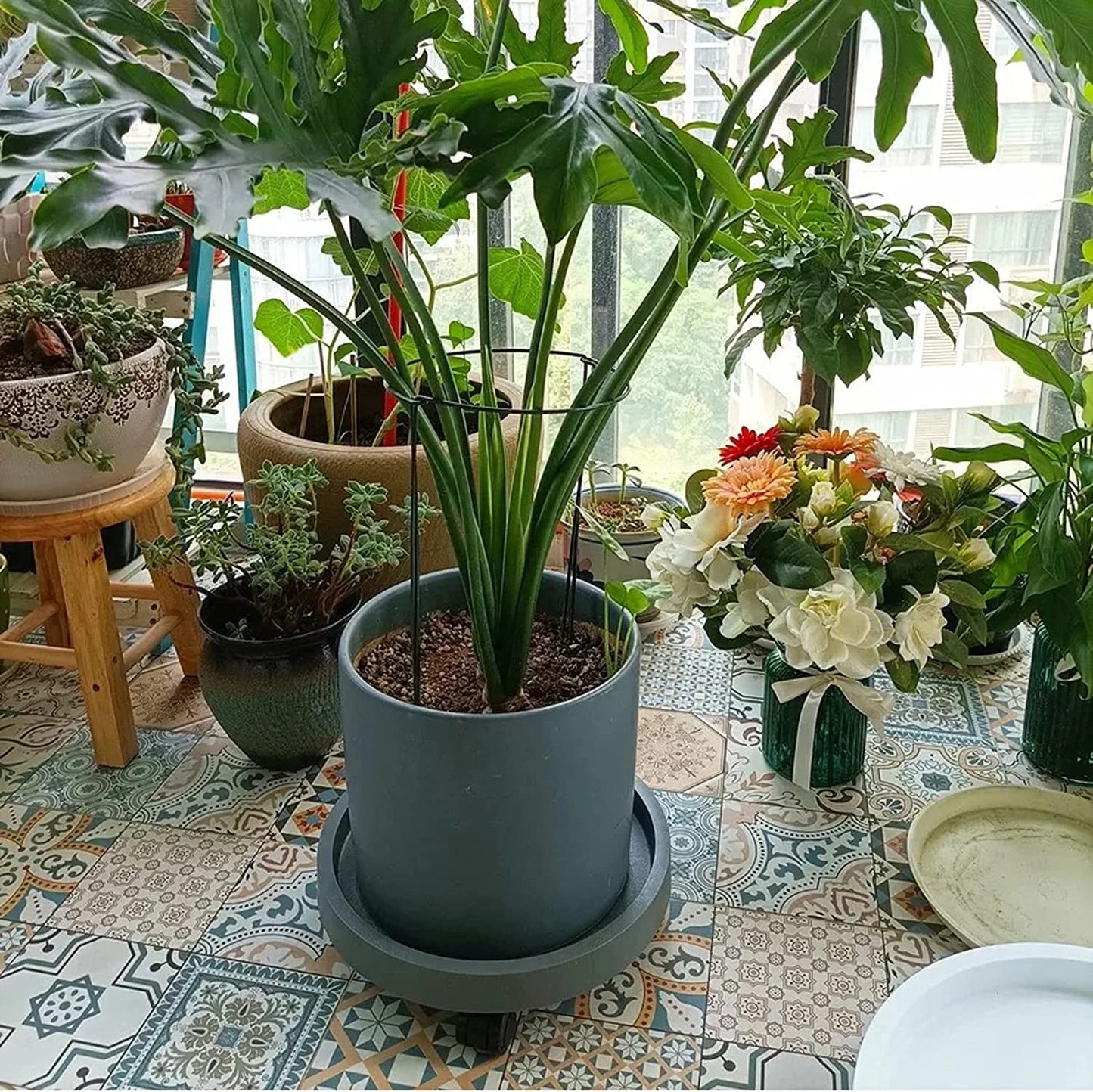 Heavy-Duty Rolling Plant Caddy (Set of 2) – Indoor & Outdoor Use 🌿