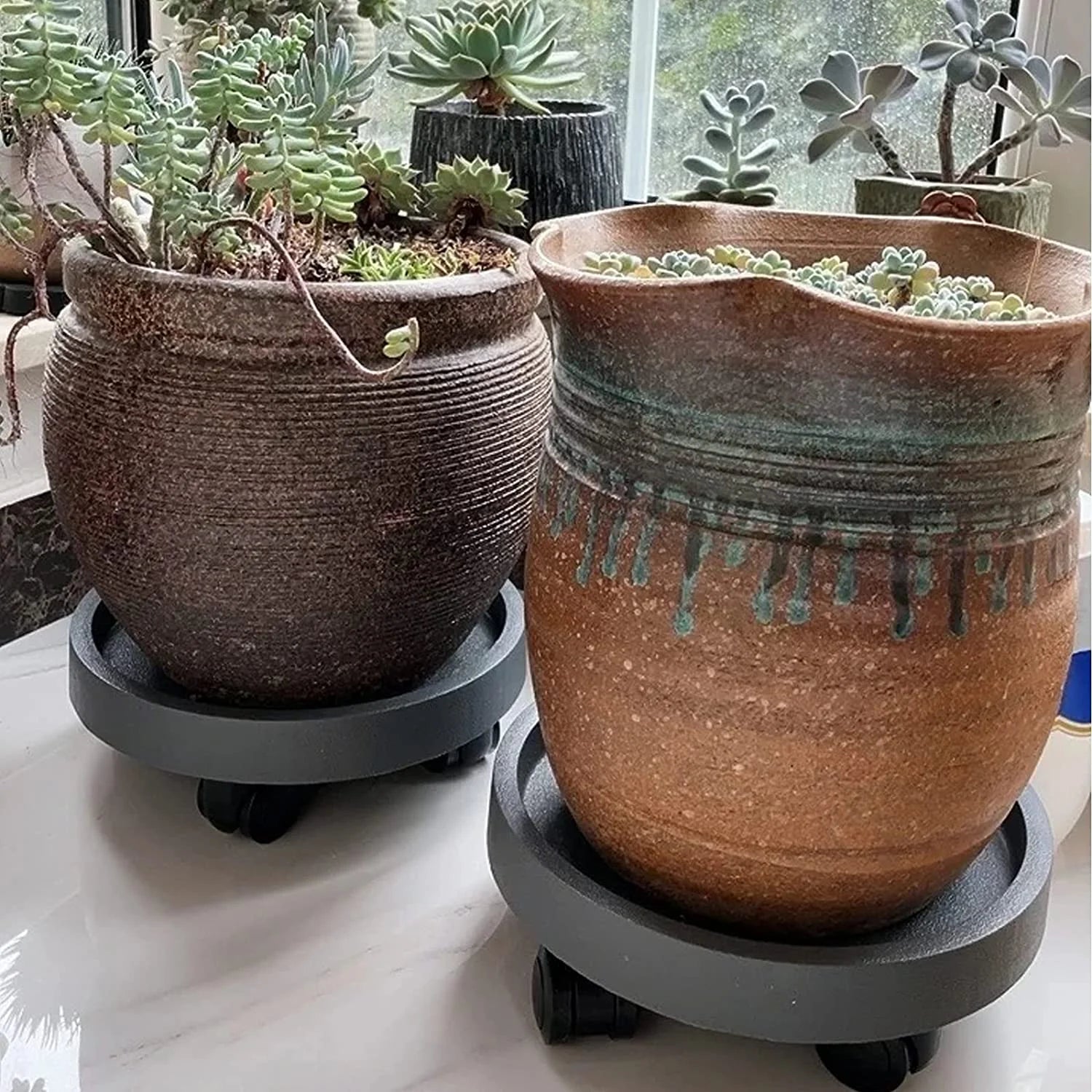 Heavy-Duty Rolling Plant Caddy (Set of 2) – Indoor & Outdoor Use 🌿